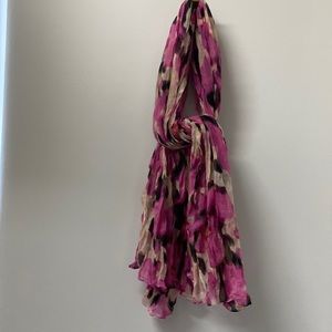 The Loft Scarf for women pink, black with light pink. 62 inches long 23 inches